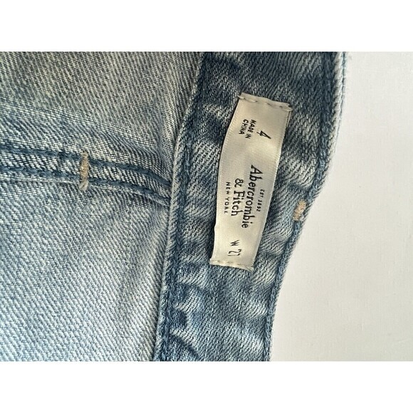 Abercrombie & Fitch Womens Jean Shorts 2 Blue Cut Off Distressed Denim - Picture 3 of 3